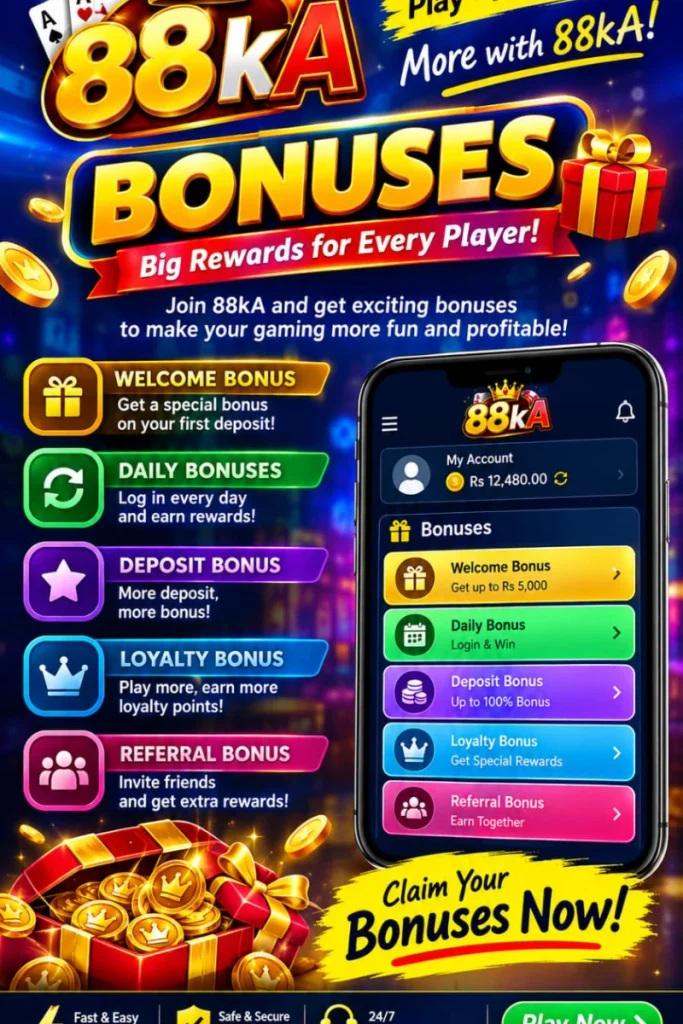 88KA Game play and get bonuses