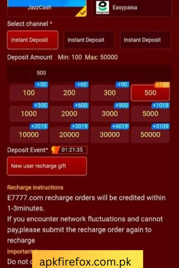 E7777 game deposit and play