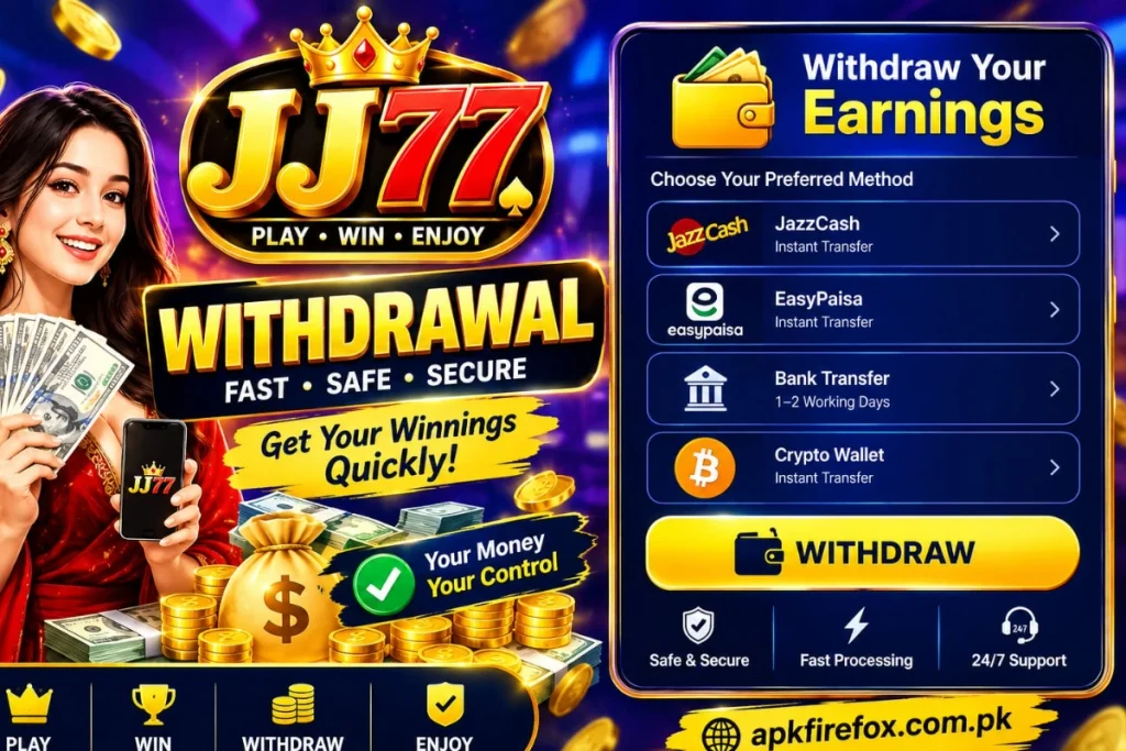 JJ77 game withdrawal 2026